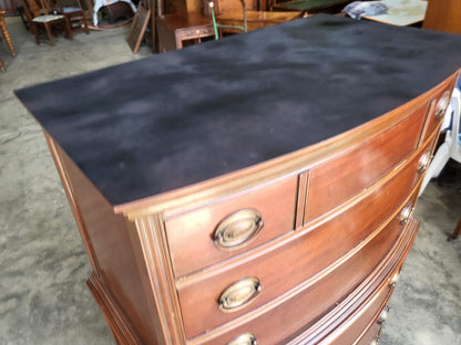 Antique repro bow front chest on chest chest of drawers splayed legs
