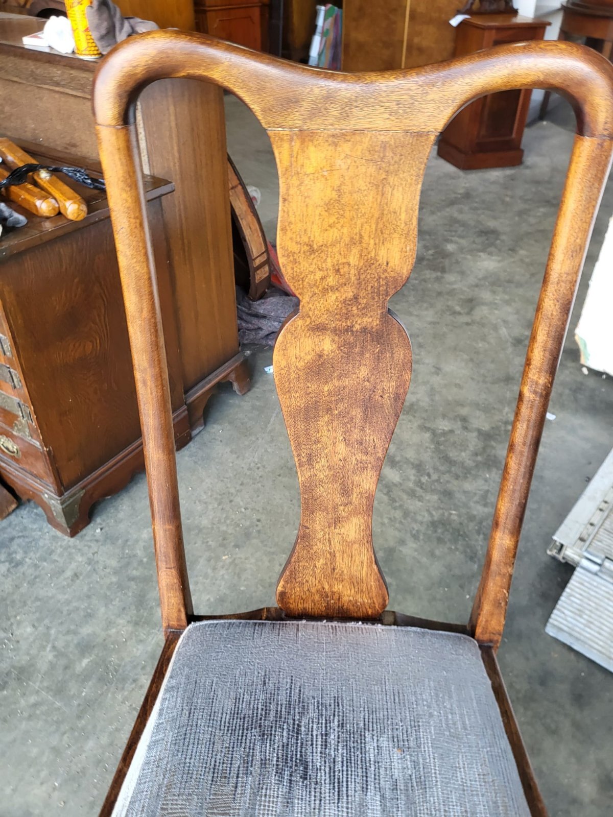 4 x antique Victorian mixed dining chairs drop in seats