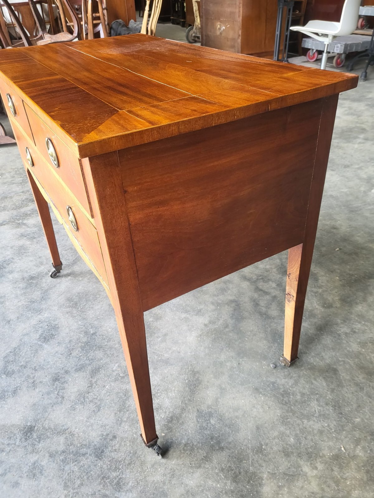 Antique Edwardian low boy sideboard hall table server drawers