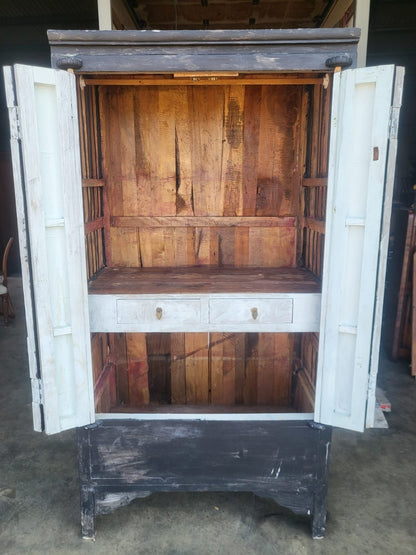 Large Chinese wardrobe linen press cupboard drawers cabinet