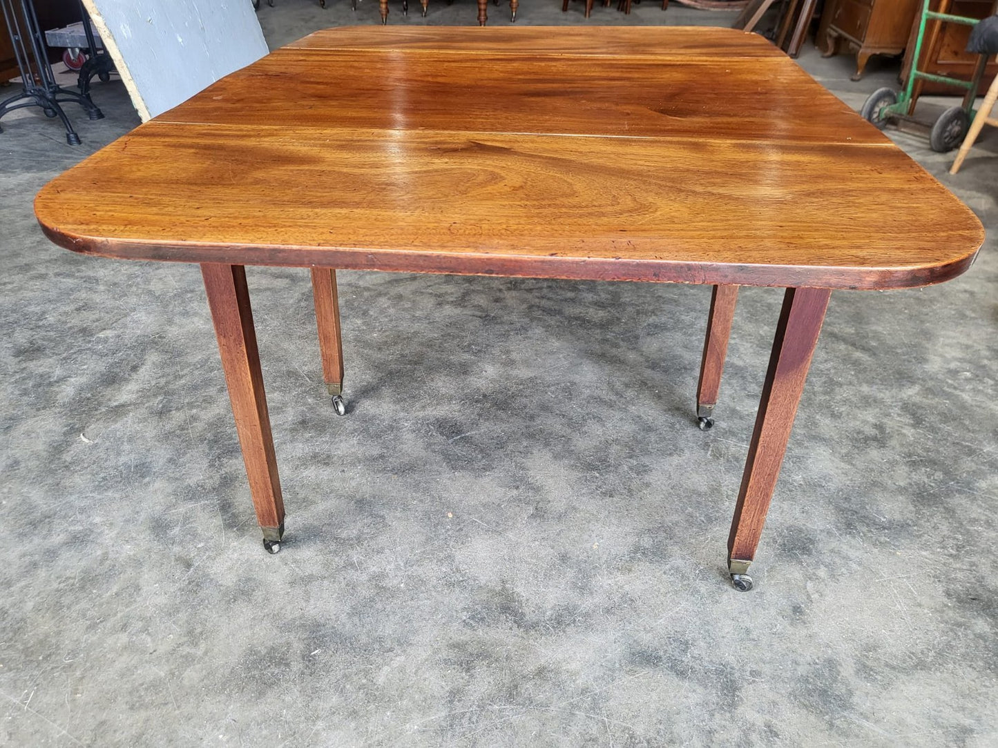 Antique Victorian drop leaf Pembroke dining occasional table drawer