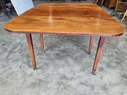 Antique Victorian drop leaf Pembroke dining occasional table drawer