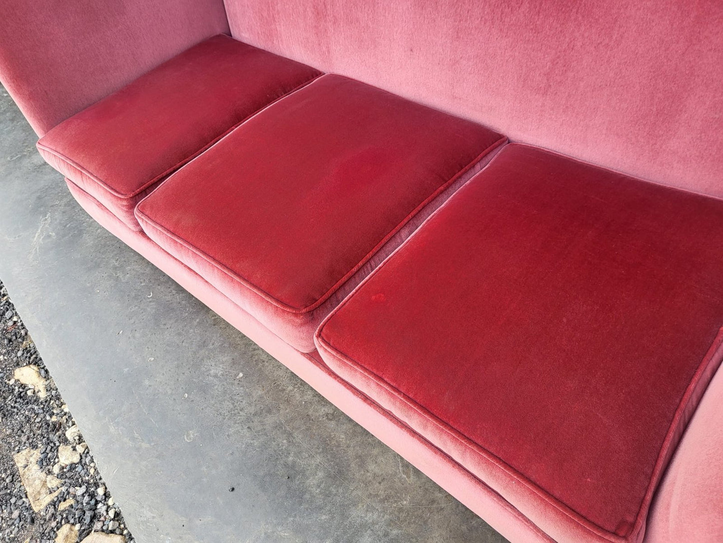 Vintage Pink 3 seat drop arm knole sofa settee day bed foam cushions