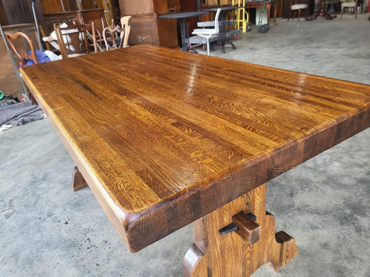 Breakdown refectory dining table seat to 8 flat pack