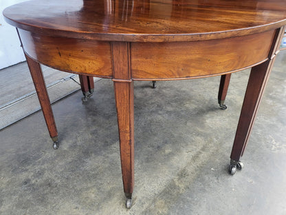 Antique Georgian mahogany round dining table 2xD end tables seat 6