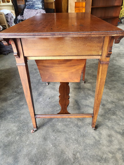 Antique Edwardian single drawer work sewing hall table desk