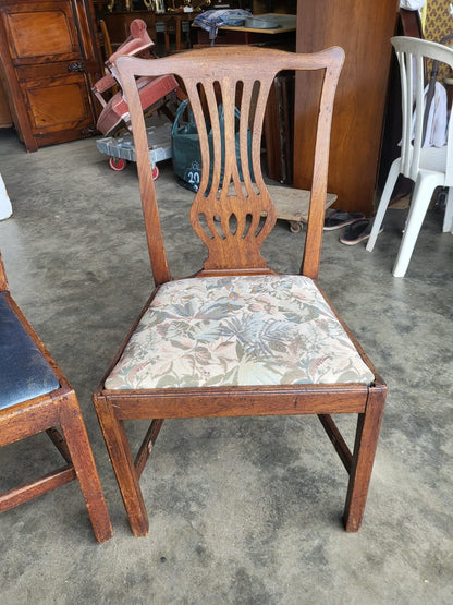 Four 4 antique Georgian mixed dining chairs drop in seats