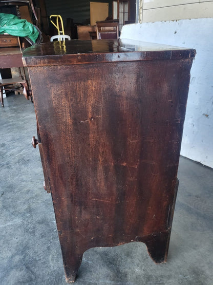 Antique Victorian small bow front 2 over 2 chest of drawers
