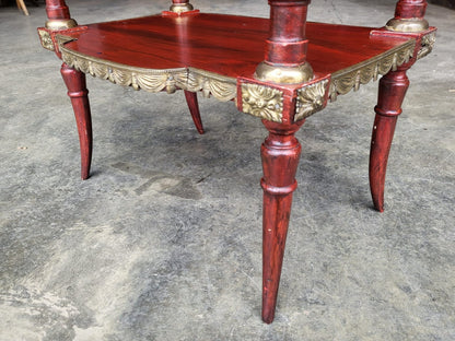 Vintage French 2 tier side end table brass gallery