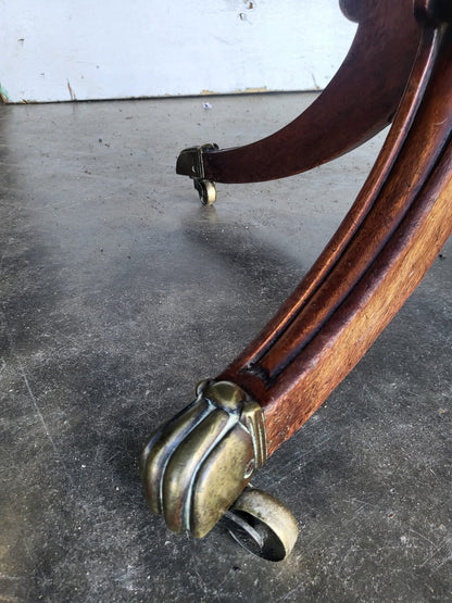 Antique Victorian rectangular tilt top pedestal dining table seat 6
