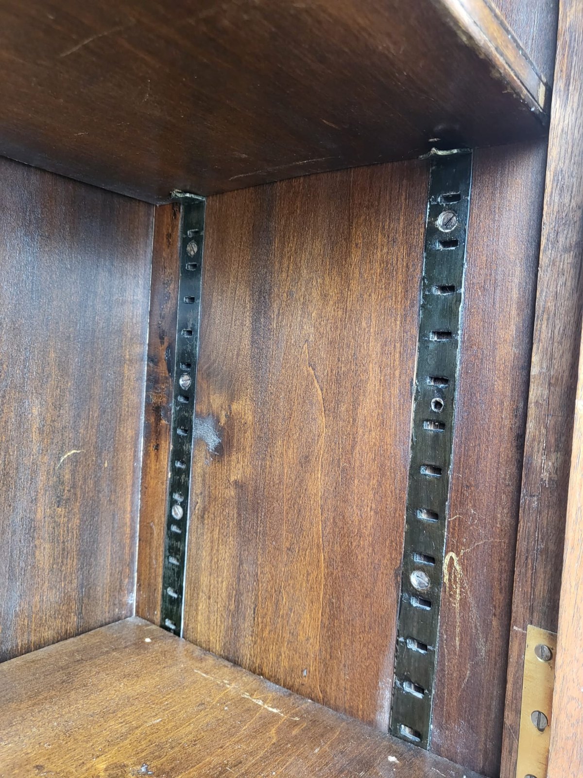 Antique Edwardian glazed bookcase cabinet drawers cupboard shelves