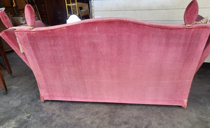 Vintage Pink 3 seat drop arm knole sofa settee day bed foam cushions