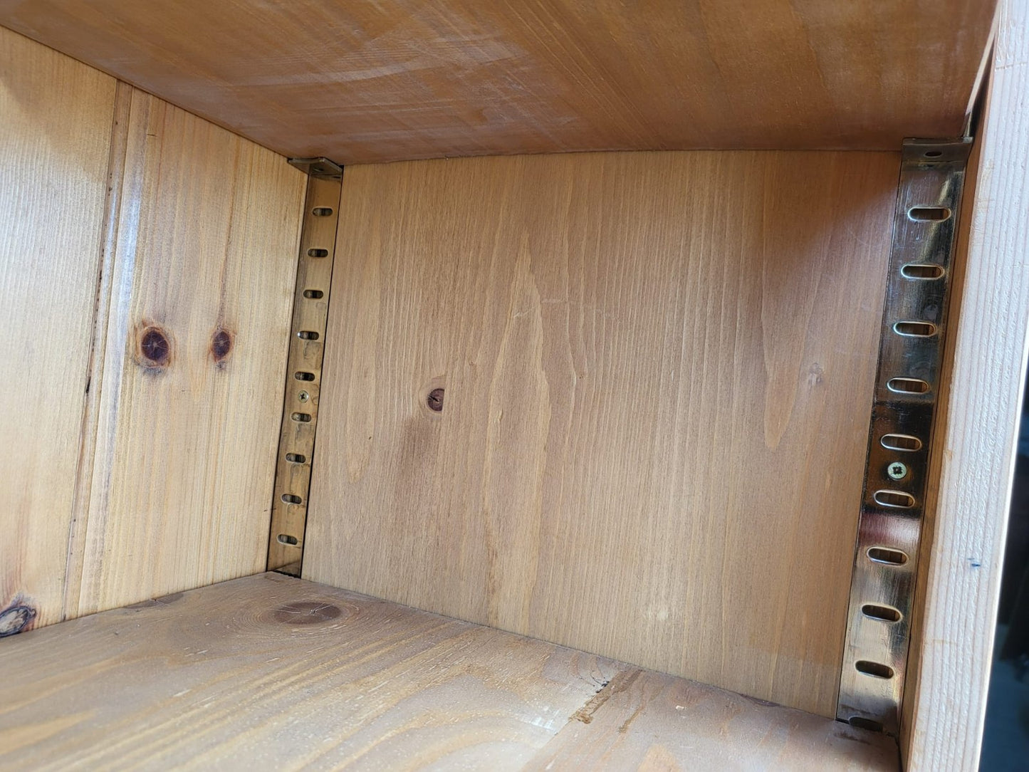 Large pine open bookcase adjustable shelves 2 drawers
