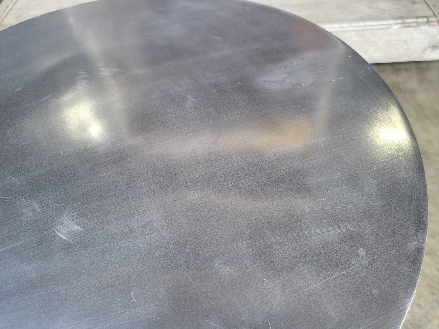 Silver metal round pedestal tripod side end lamp table