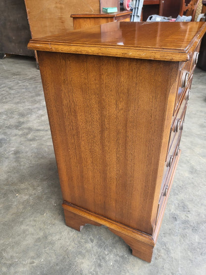 Small antique repro 2 over 3 side end chest of drawers