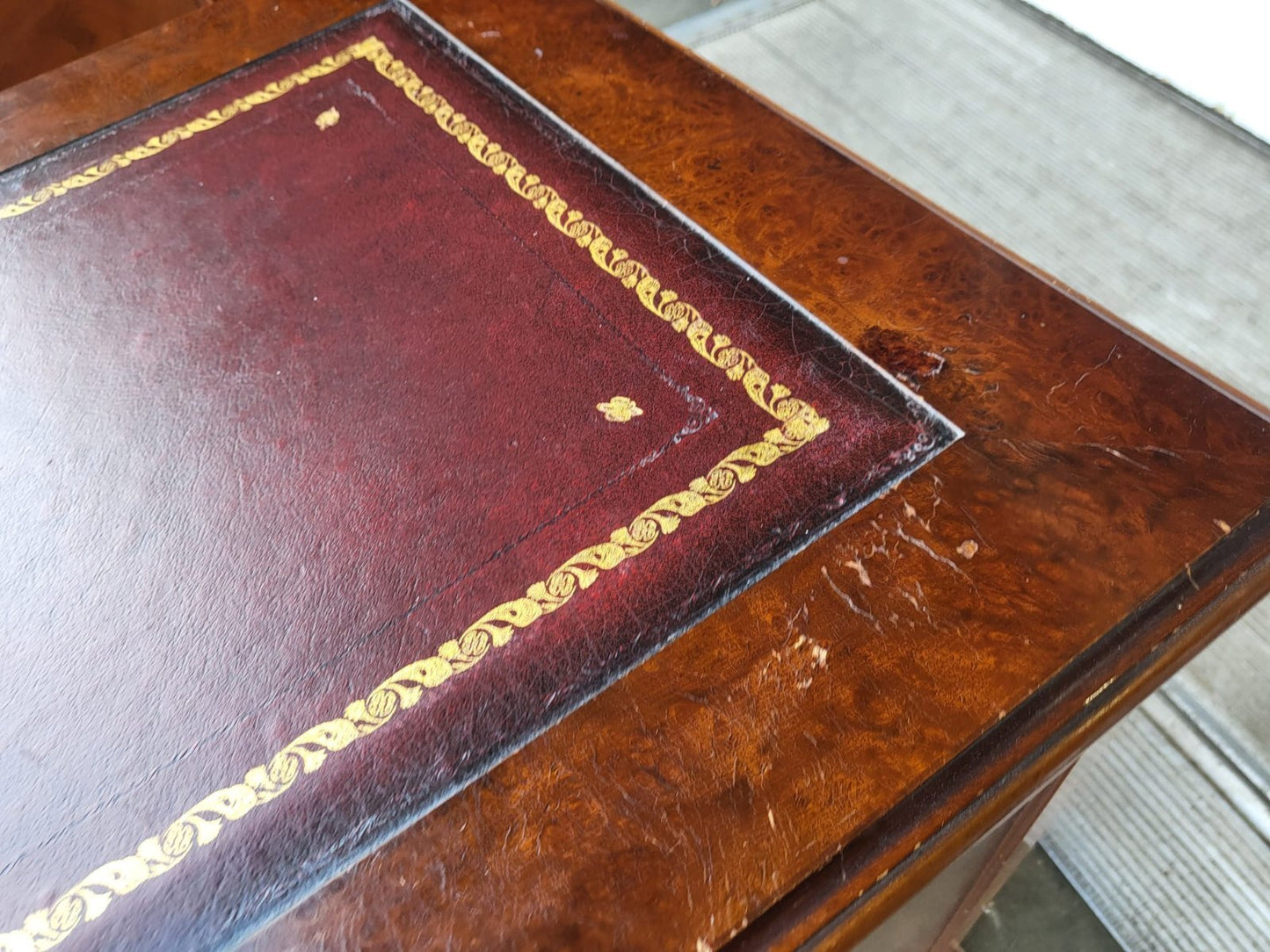 2 x antique repro filing cabinet leather top drawers file drawers PRICE X 1