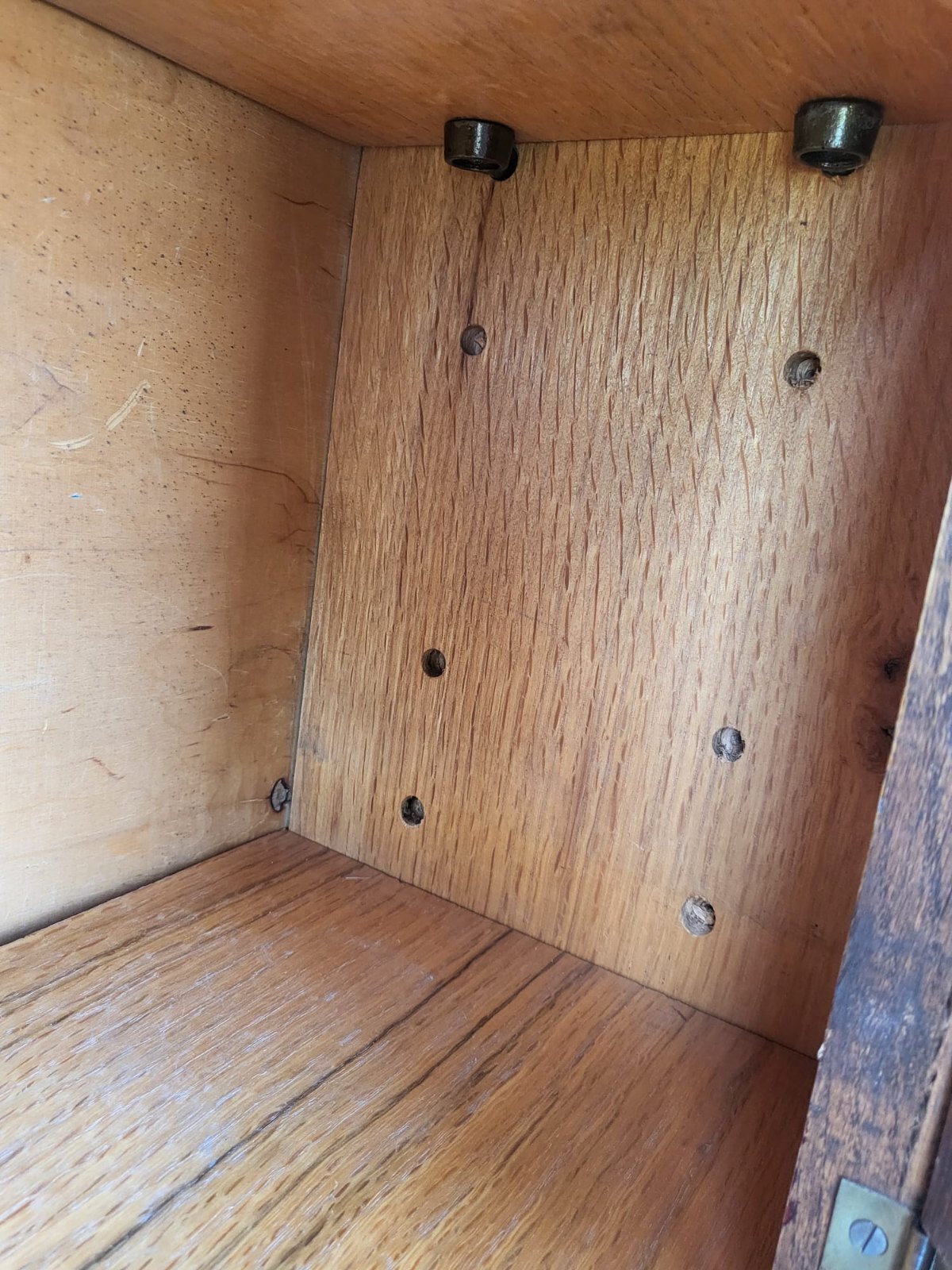 Antique oak Deco small 1x door glazed bookcase cabinet shelves