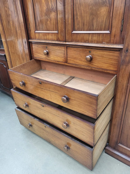 Antique Victorian breakdown compactum wardrobe drawers cupboard