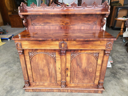 Antique Victorian chiffonier sideboard gallery drawers cupboard