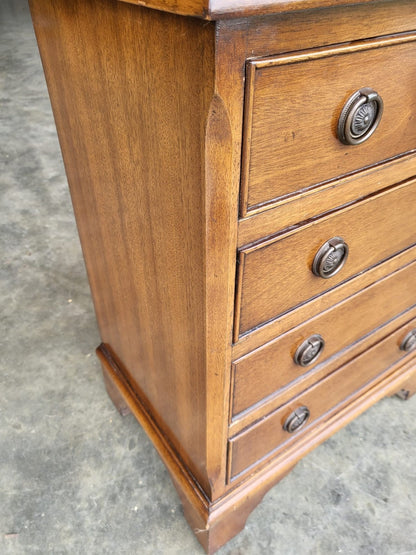 Small antique repro 2 over 3 side end chest of drawers
