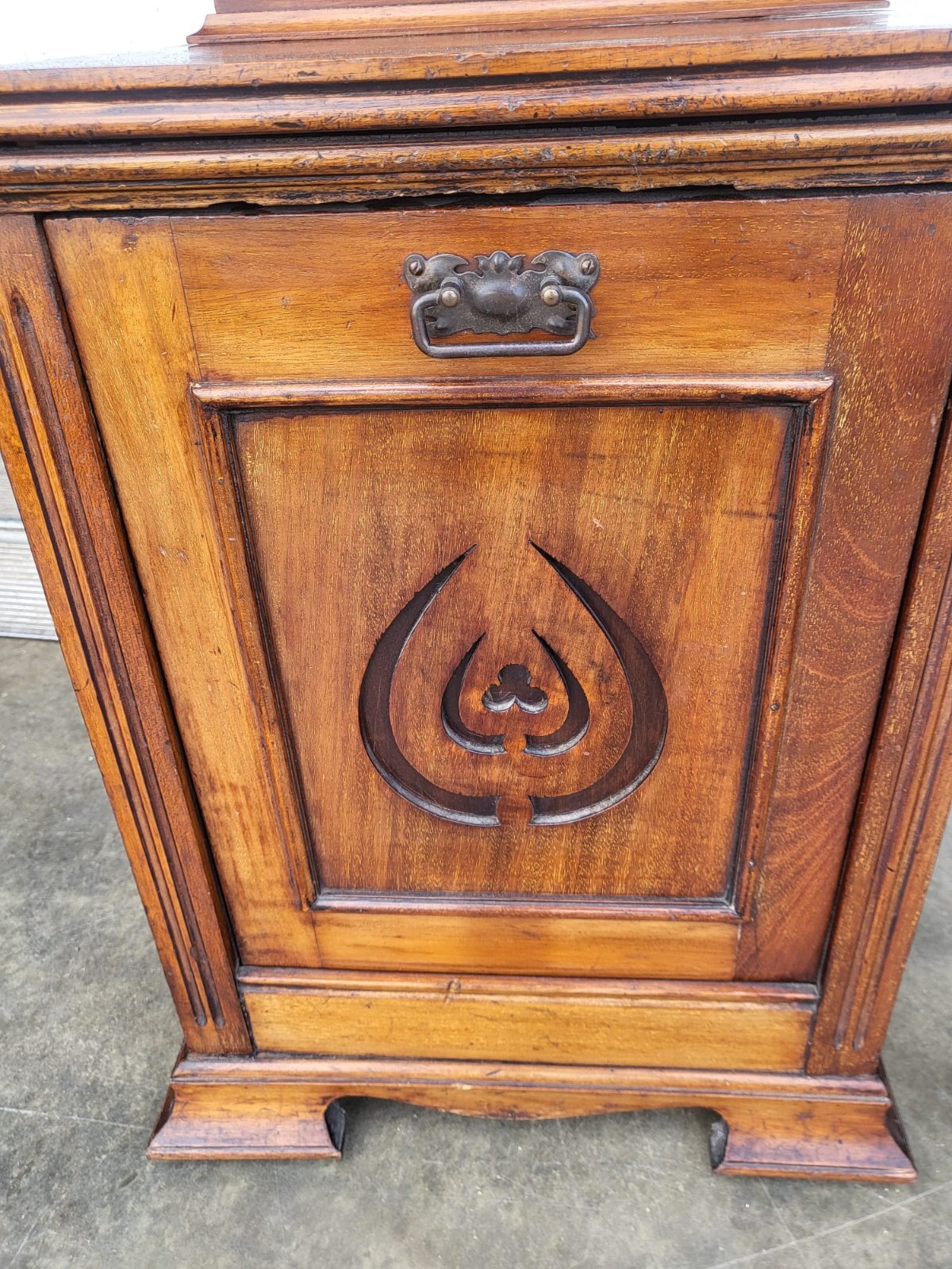 Antique Edwardian side end lamp table storage coal perdonium
