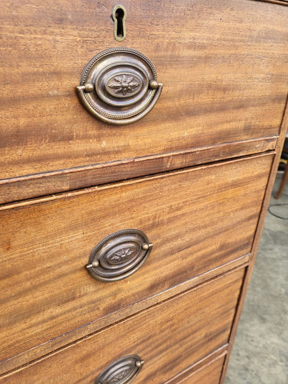 Antique Edwardian 2 over 3 chest of drawers bracket feet
