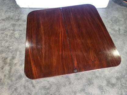 Antique Victorian pedestal fold over dining work table seat 4 desk