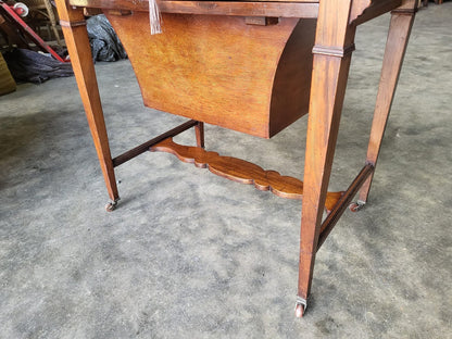 Antique Edwardian single drawer work sewing hall table desk