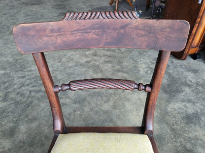 Four small antique Georgian dining chairs sabre leg