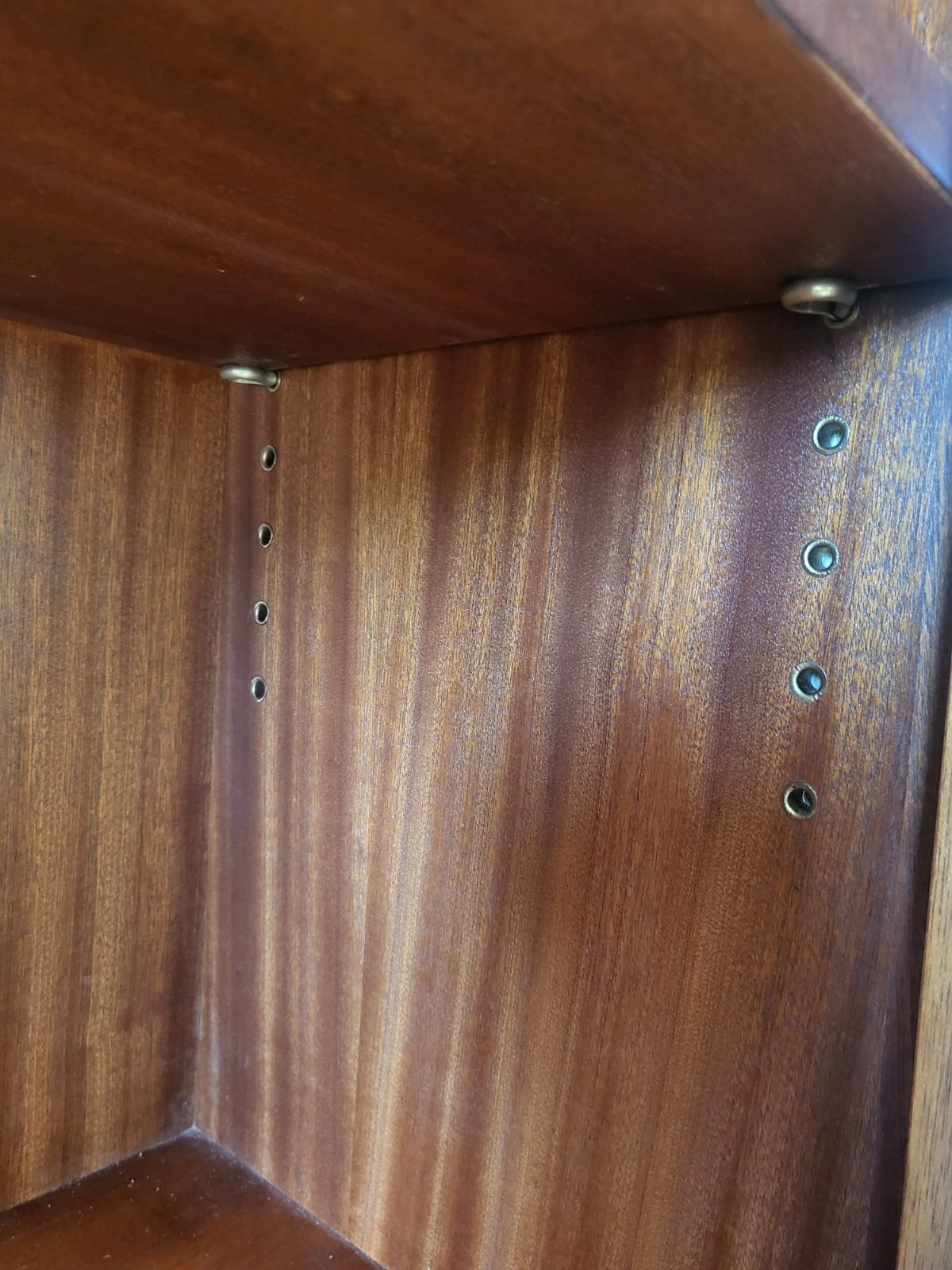 Antique repro mahogany glazed bookcase cabinet drawer shelves