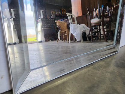 Large freestanding rectangular mirror mirrored glass frame