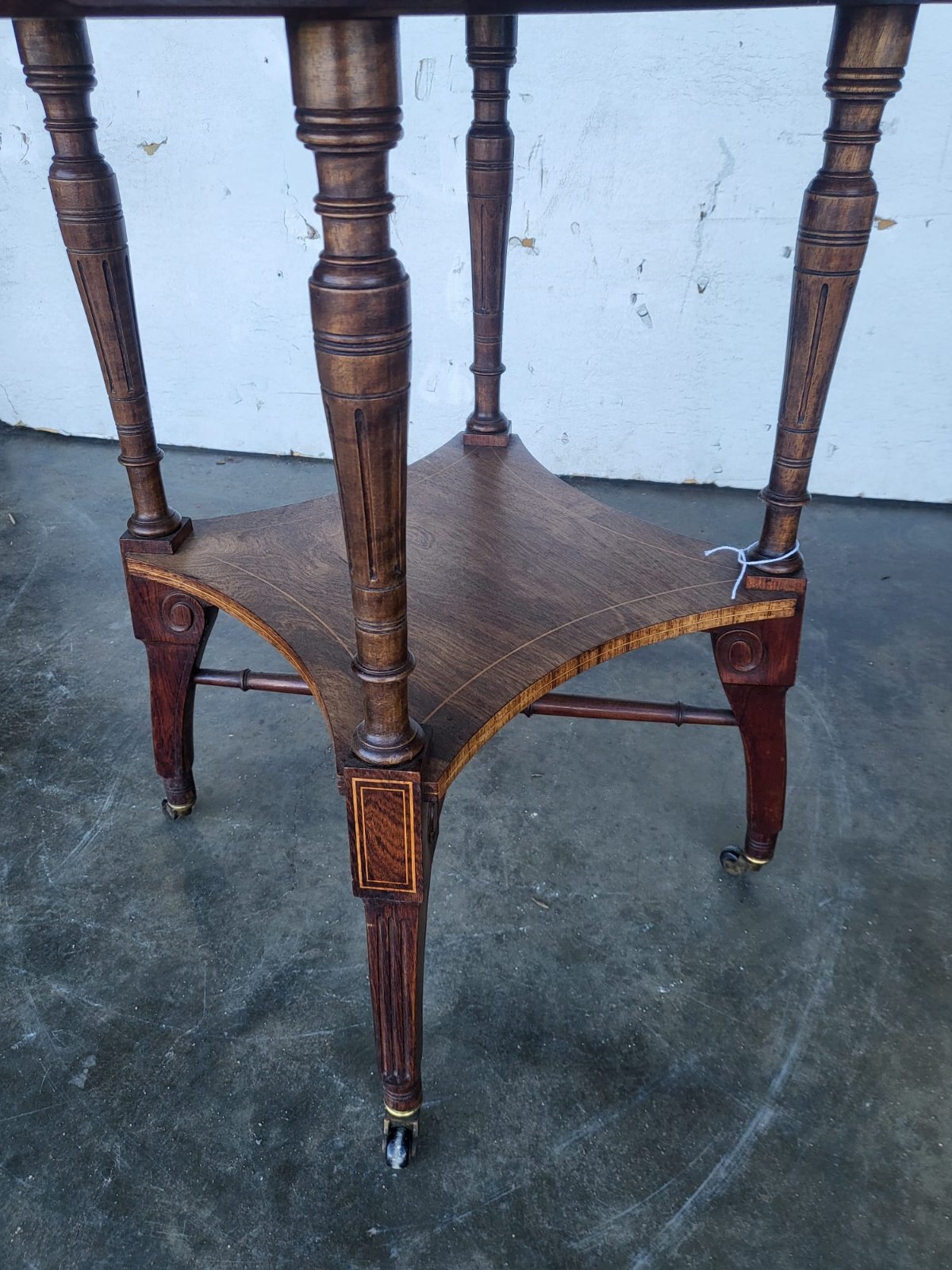 Antique Victorian Rosewood octagonal inland 2 tier side lamp occasional table