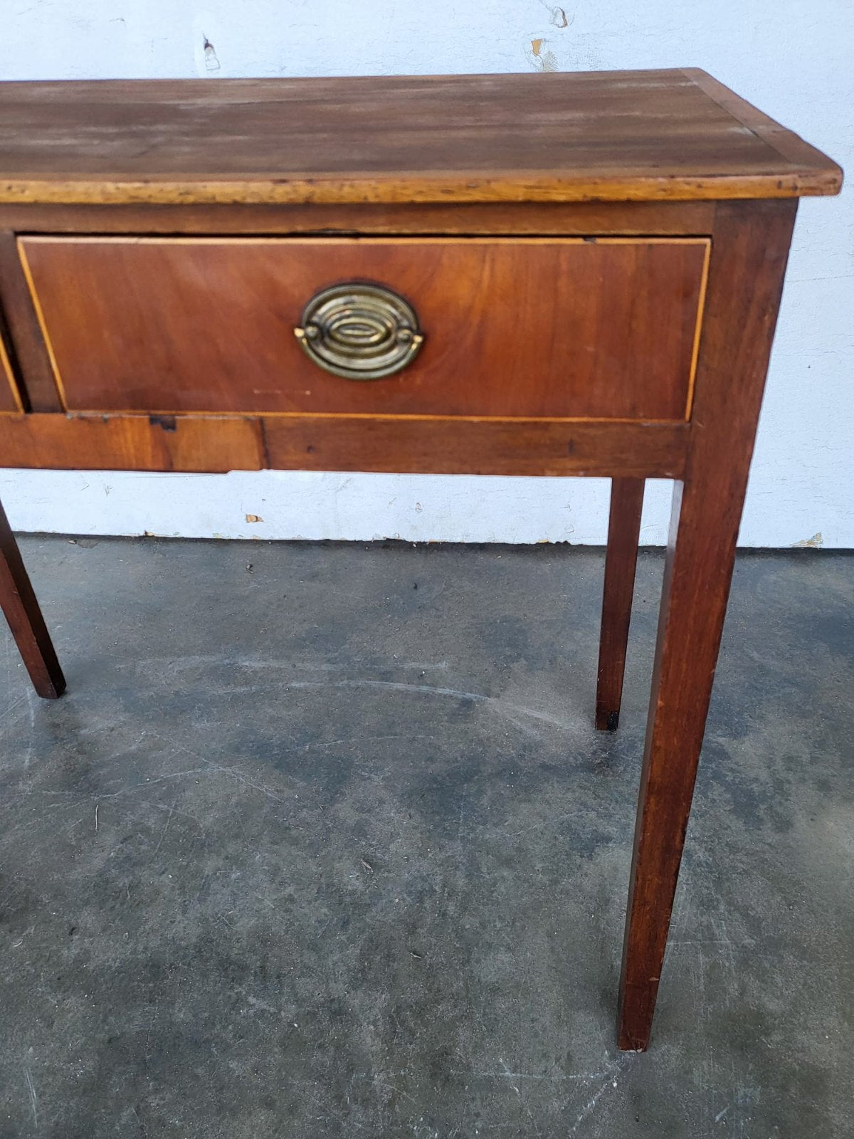 Antique Edwardian small 2 drawer writing hall table desk