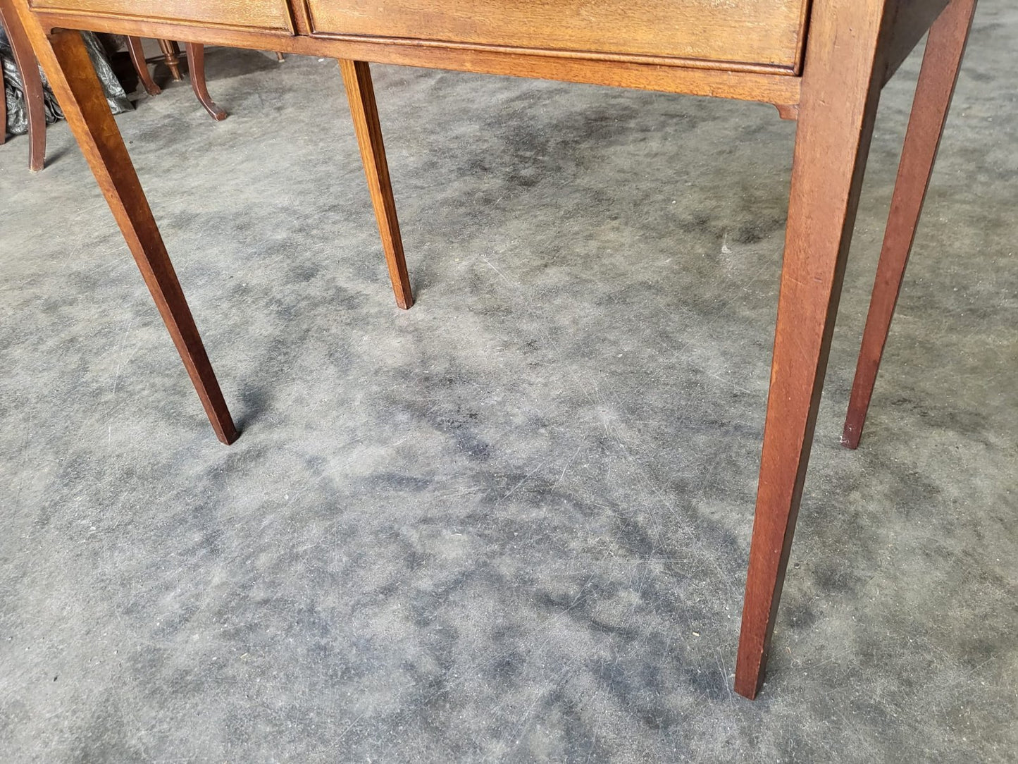 Antique Edwardian small 2 drawer desk serving hall table