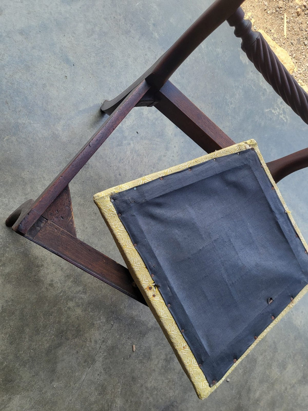 Four small antique Georgian dining chairs sabre leg