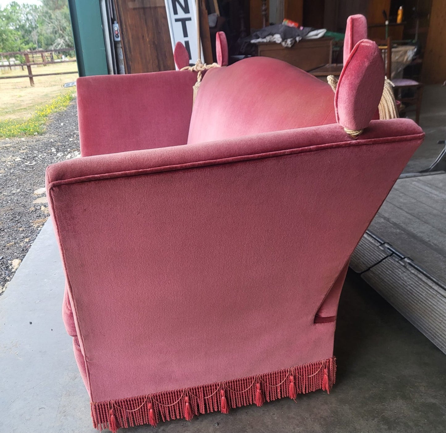 Vintage Pink 3 seat drop arm knole sofa settee day bed foam cushions