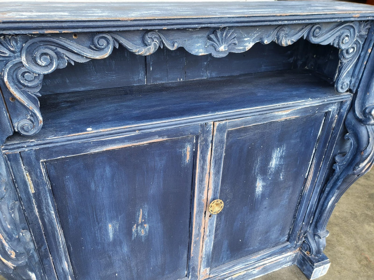 Antique painted small sideboard cupboard chiffonier