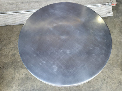 Silver metal round pedestal tripod side end lamp table