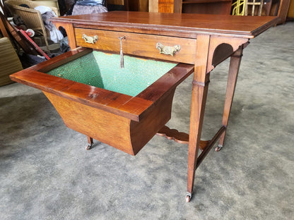 Antique Edwardian single drawer work sewing hall table desk