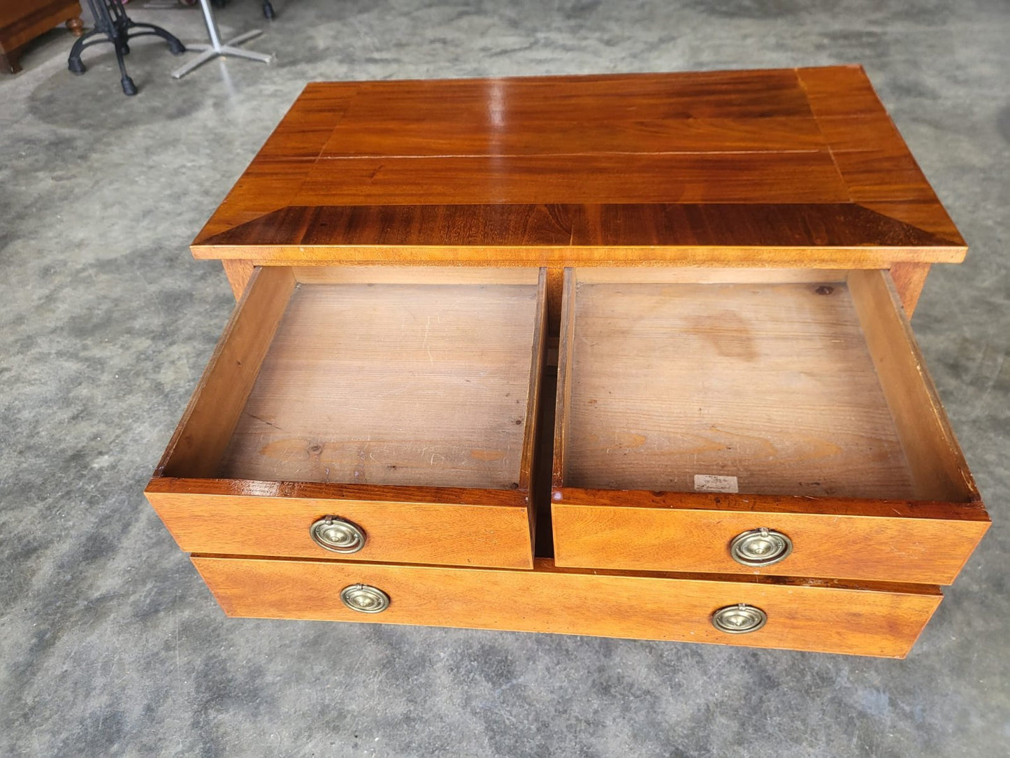 Antique Edwardian low boy sideboard hall table server drawers