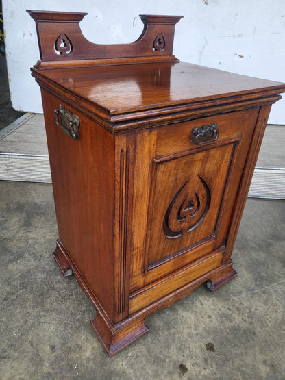 Antique Edwardian side end lamp table storage coal perdonium