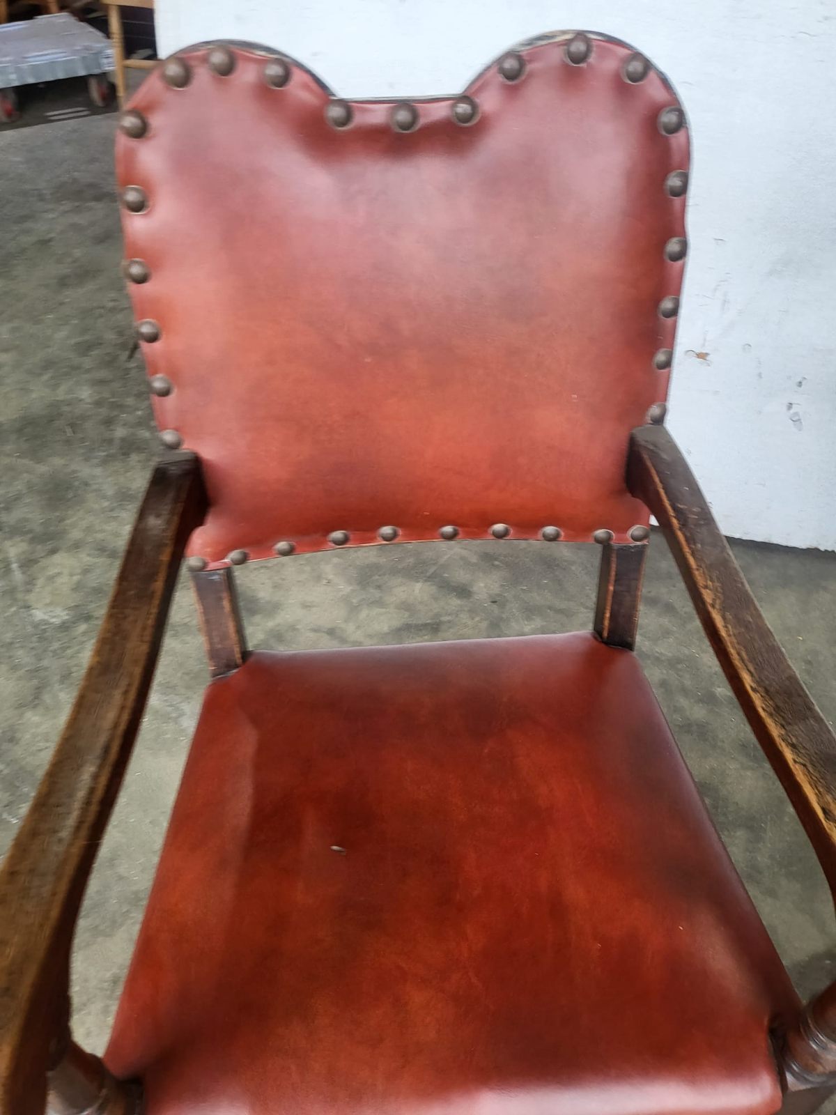 Pair vintage camel back carver chairs arm chairs turned legs red