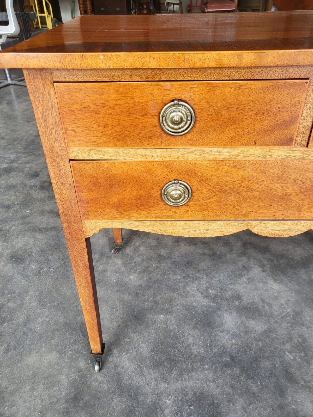 Antique Edwardian low boy sideboard hall table server drawers