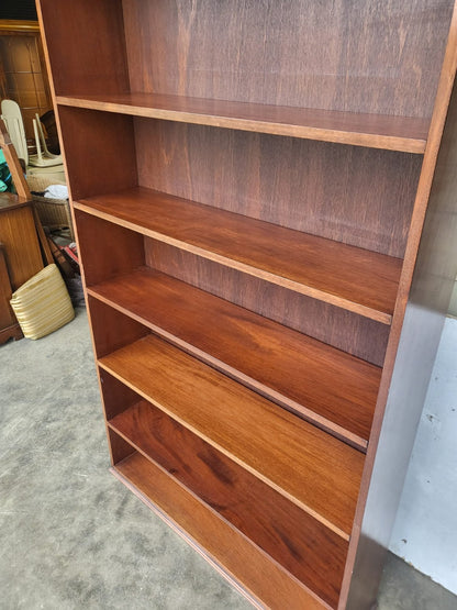 Antique repro large freestanding open bookcase adjustable shelves