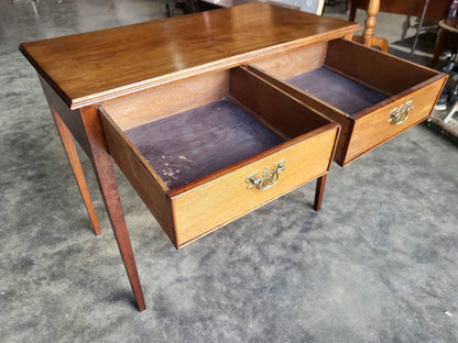 Antique Edwardian small 2 drawer desk serving hall table