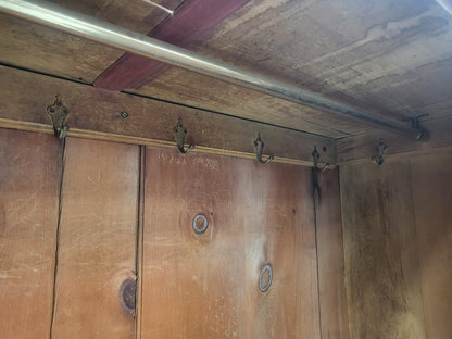 Antique Edwardian walnut single mirrored door double wardrobe bedroom