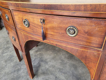 Antique Georgian bow front 4 drawer sideboard cabinet tapered legs