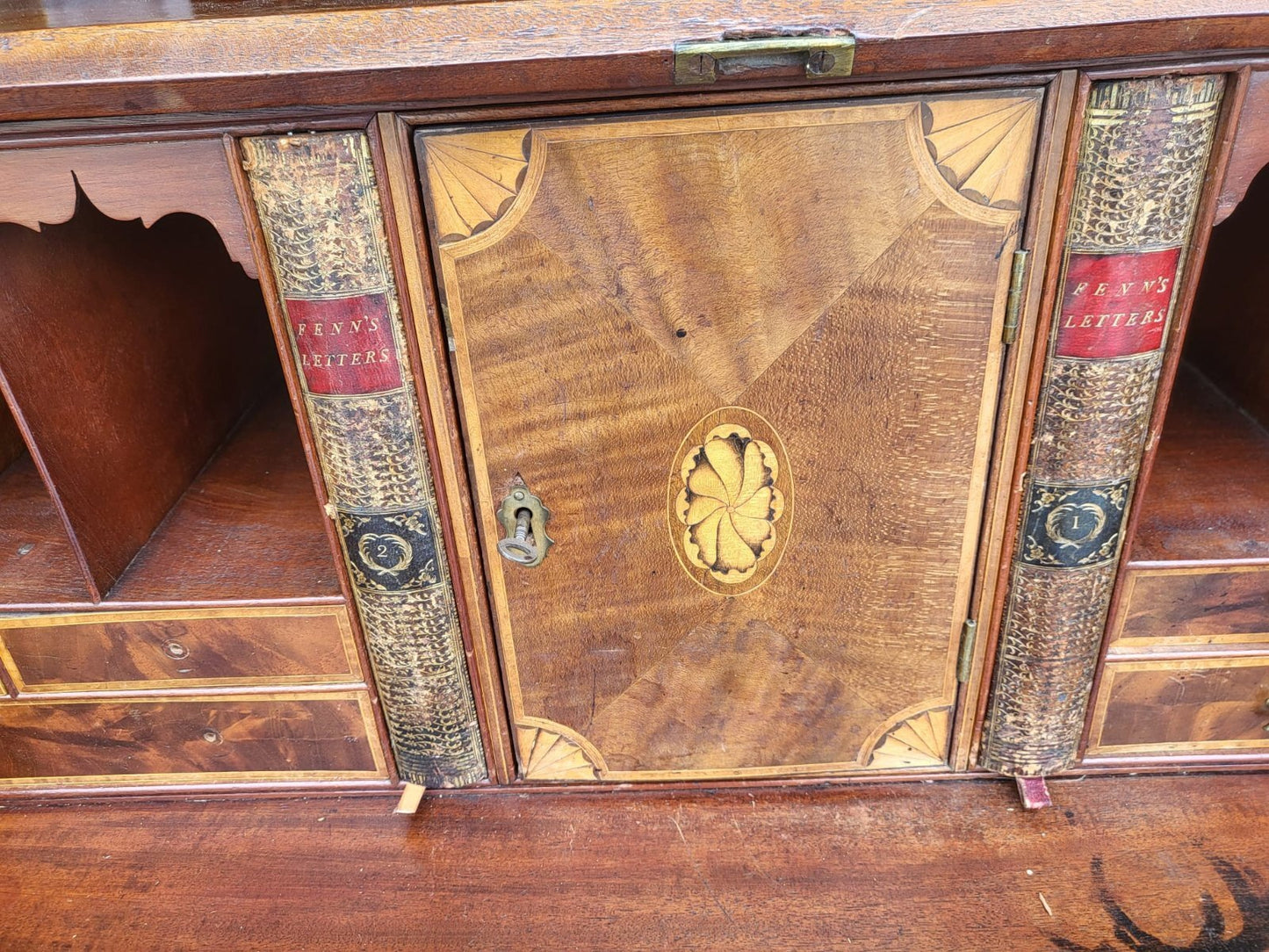 Antique mahogany small bureau desk drawers dressing table