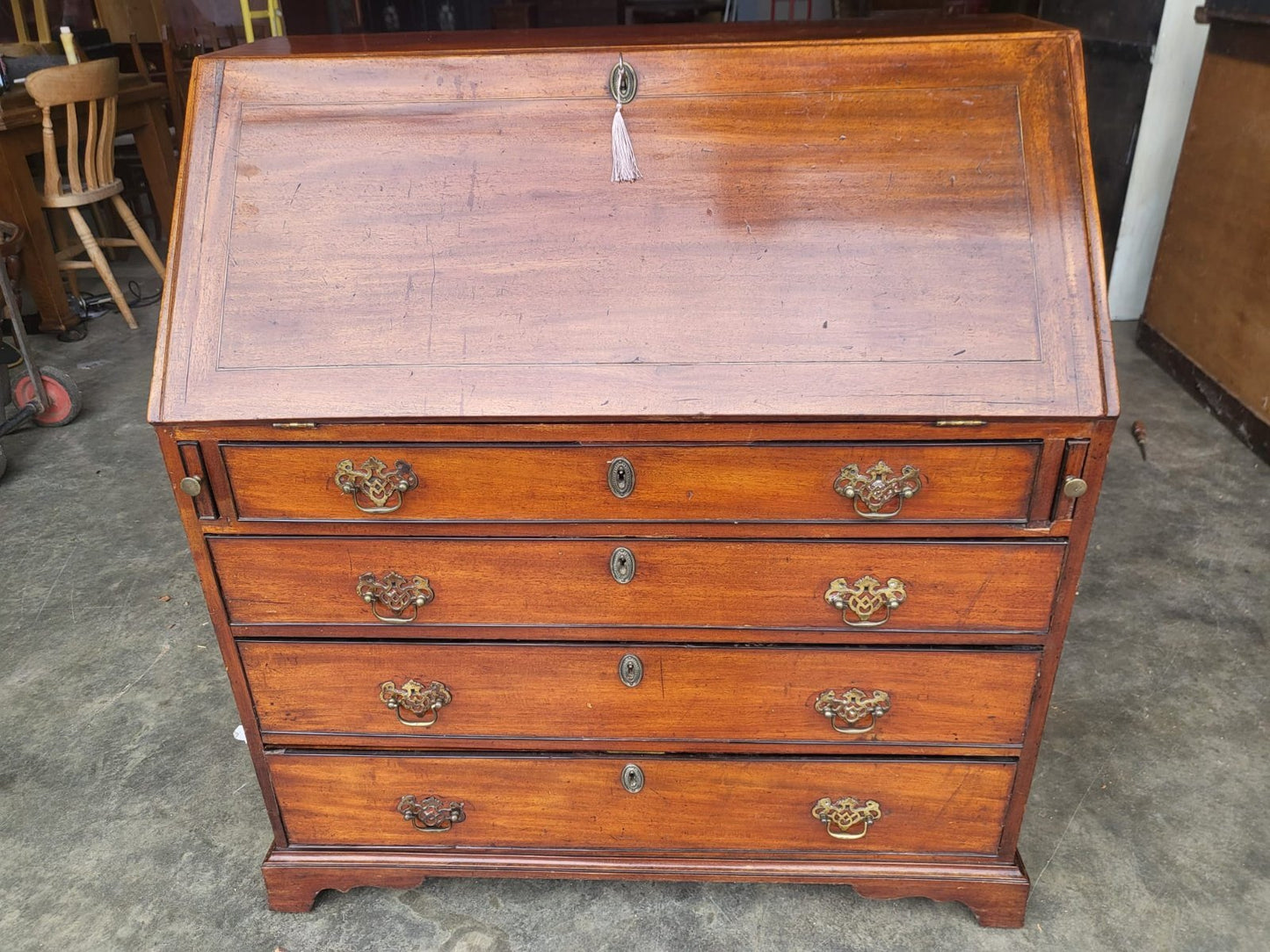 Antique mahogany small bureau desk drawers dressing table