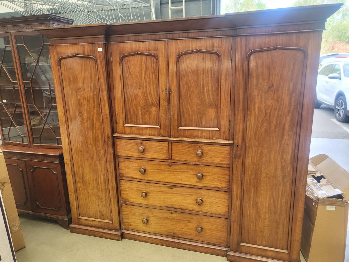 Antique Victorian breakdown compactum wardrobe drawers cupboard